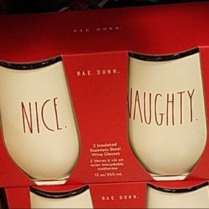 Rae Dunn nice and naughty wine tumblers